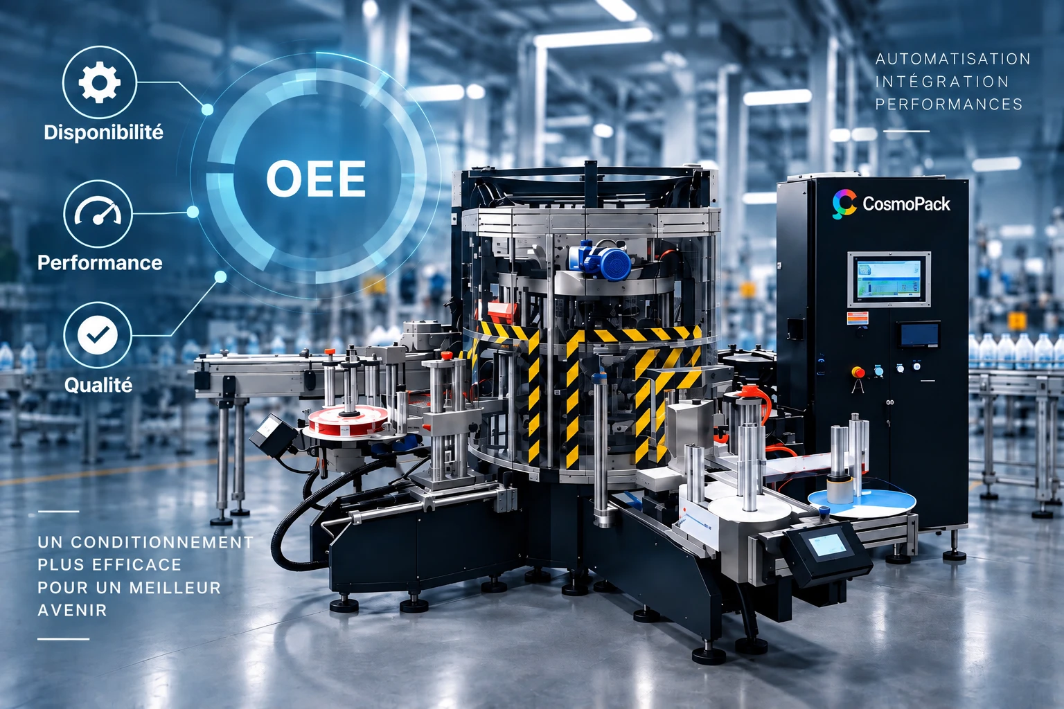 OEE dans les lignes de conditionnement : disponibilité, performance et qualité