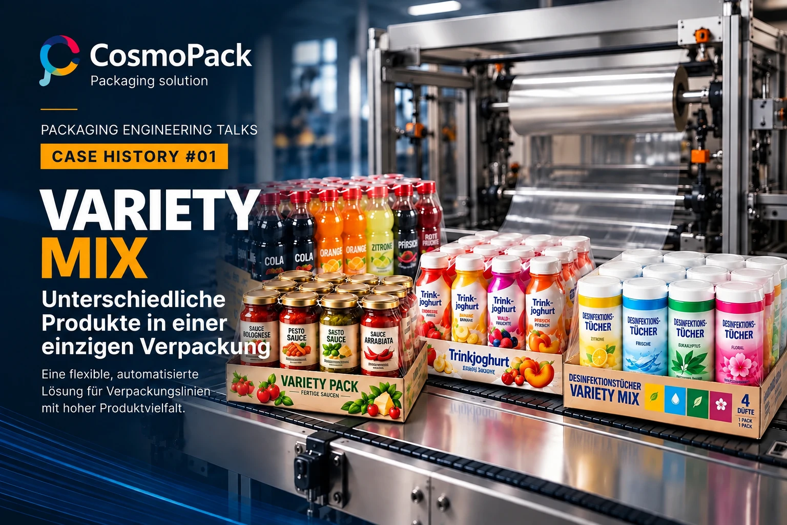Case History Variety Mix Cosmopack – automatische Verpackung unterschiedlicher Produkte
