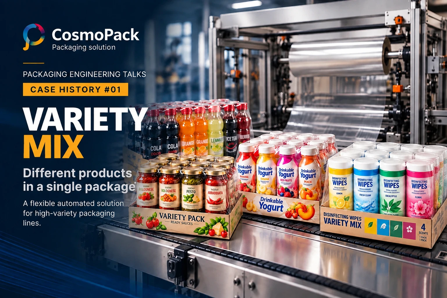 Cosmopack Variety Mix Case History – automatic packaging of different products