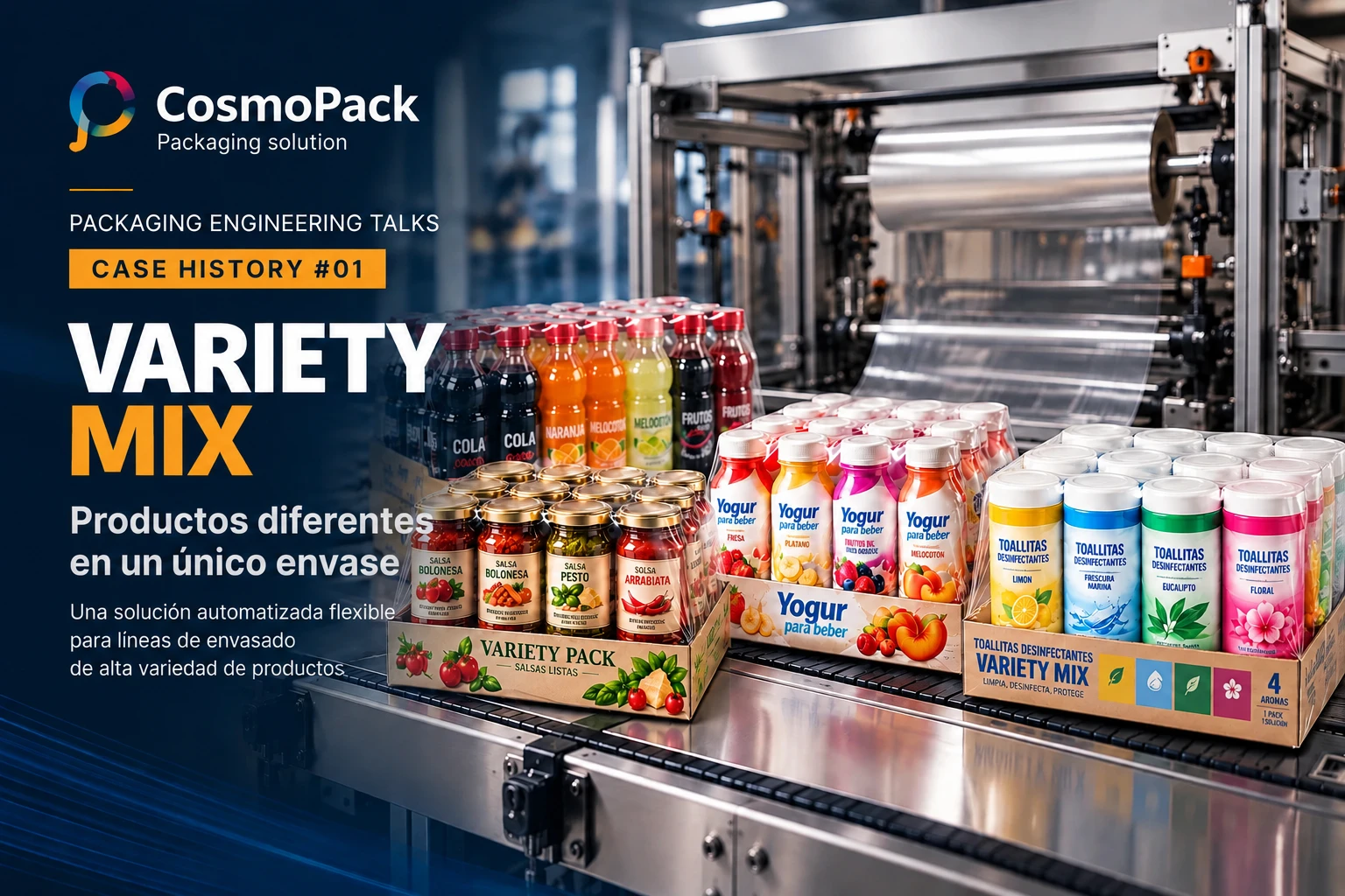 Case History Variety Mix Cosmopack – envasado automático de productos diferentes